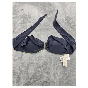 Sofia by VIX Bikini Top Medium SLD Ruffle Bandeau Grafite Blue‎